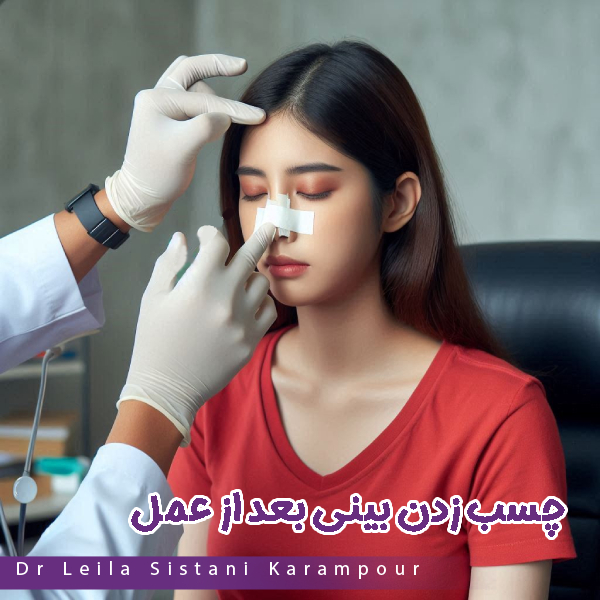 چسب زدن بینی بعد از جراحی- دکتر لیلا سیستانی کرم پور https://drleilasistanikarampour.com/